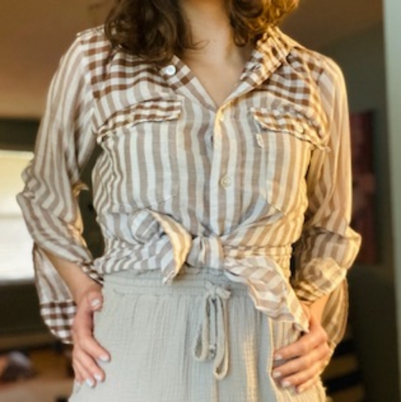 Vintage 60 70 s Levi's checkered 2 tone. Brown - Picture 8 of 8